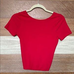 Red Holister crop top with crossed back